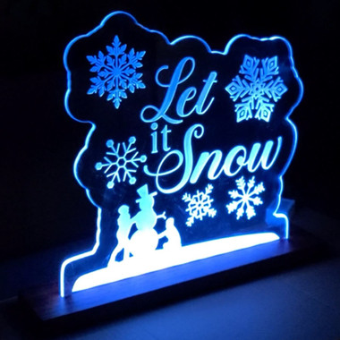 Let it Snow LED Holiday Sign CNC Plans, Downloadable and Customizable