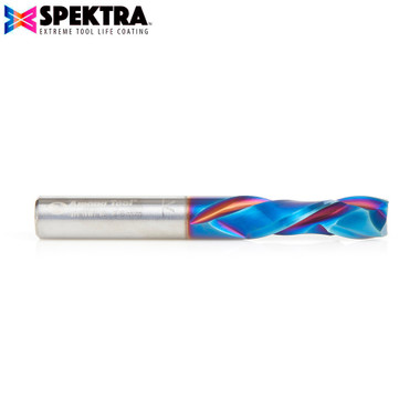 Amana Tool 48306-K CNC SC Spektra Extreme Tool Life Coated Compression Spiral 8mm D x 25mm CH x 8mm SHK x 64mm Long Router Bit