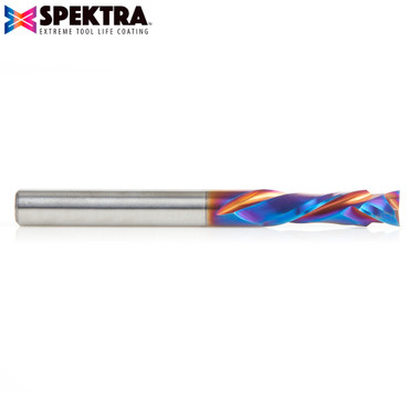 Amana Tool 46700-K CNC SC Spektra Extreme Tool Life Coated Compression Spiral 1/4 D x 7/8 CH x 1/4 SHK x 2-1/2 Inch Long 2 Flute Router Bit for Birch Plywood
