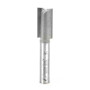 Amana Tool 45216 Carbide Tipped Straight Plunge High Production 3/8 D x 3/4 CH x 1/4 SHK x 2 Inch Long Router Bit
