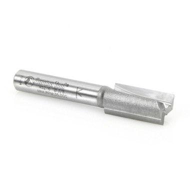 Amana Tool 45216 Fresa de metal duro recta de alta producción 3/8 D x 3/4 CH x 1/4 SHK x 2 pulgadas de largo