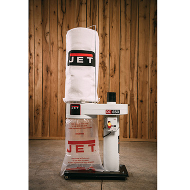 Jet 708642BK DC-650 Dust Collector, 1HP 1PH 115/230V, 30-Micron Bag Filter Kit