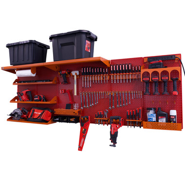 OmniWall Weekend Warrior Ultimate Tool Kit- Panel Color: Red Accessory Color: Orange