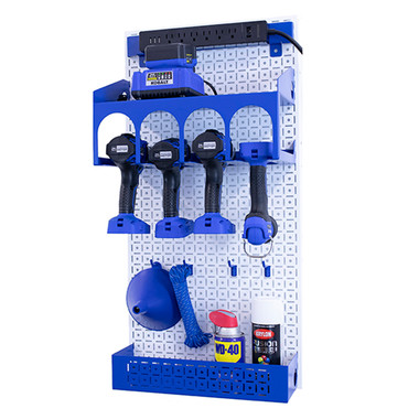 OmniWall Power Tool Kit- Panel Color: White Accessory Color: Blue