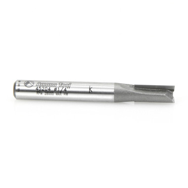 Amana Tool 45204 Carbide Tipped Straight Plunge High Production 1/4 D x 1/2 CH x 1/4 SHK x 2 Inch Long Router Bit