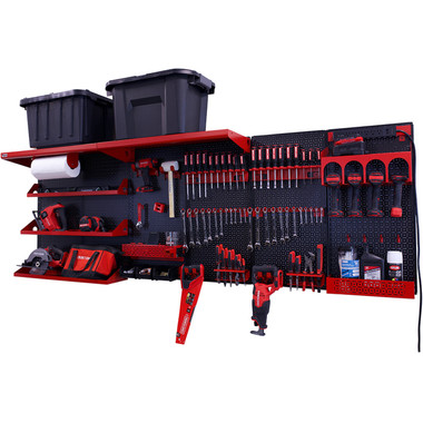 OmniWall Weekend Warrior Ultimate Tool Kit- Panel Color: Black Accessory Color: Red