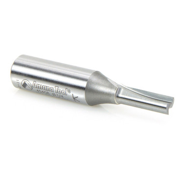 Amana Tool 45408 Solid Carbide Cutting Edge Straight Plunge High Production 1/4 D x 3/4 CH x 1/2 SHK x 2-1/2 Inch Long Router Bit