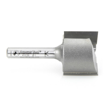 Amana Tool 45236 Carbide Tipped Straight Plunge High Production 1 D x 3/4 CH x 1/4 SHK x 2 Inch Long Router Bit