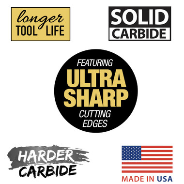 Amana Tool 51478-5, 5-Pack CNC SC Spiral O Single Flute, Corte de Aluminio 3/16 D x 5/8 CH x 1/4 SHK x 2 pulgadas de largo Up-Cut Router Bits con acabado de espejo