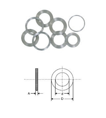 Amana Tool BU-525 Douille de réduction de lame de scie dentée en acier de haute précision 30mm D x 1 alésage x 0.070 pouce d'épaisseur, fabriquée en Allemagne