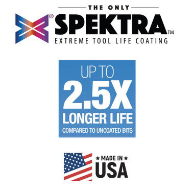 Amana Tool 46225-K-2, 2-Pack SC Spektra Extreme Tool Life Coated Spiral Plunge 1/8 Dia x 13/16 CH x 1/4 SHK 2-1/2 Inch Long Down-Cut Router Bits
