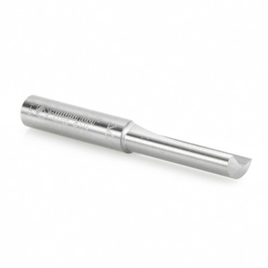 Herramienta Amana 43720 Fresa de carburo sólido de un solo filo para fresar recta de alta producción 1/4 D x 1 pulgada CH x 1/4 SHK