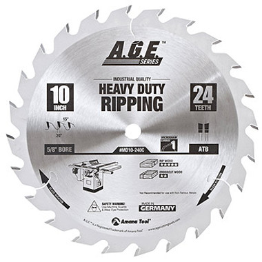 AGE Series MD18-540 Carbide Tipped Ripping Standard 18 Inch D x 54T ATB, 12 Deg, 1 Inch, Circular Saw Blade