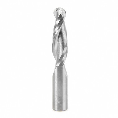 Amana Tool 46386 Vollhartmetall Double Flute Up-Cut Ball Nose Spiral 5/16 R x 5/8 D x 2-1/8 CH x 5/8 SHK x 4 Zoll lang Router Bit