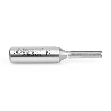 Amana Tool 45486 Carbide Tipped Straight Plunge High Production 1/4 D x 1 CH x 1/2 SHK x 2-3/4 Inch Long Router Bit