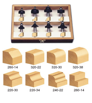 Router Bit Set 8-Piece - Timberline TRS-180, 1/2