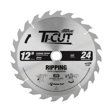 Timberline 12024-30 Carbide Tipped General Purpose 12 Inch D x 24T ATB, 30MM Bore, Circular saw Blade