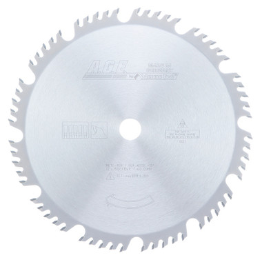 Serie AGE MD12-604 Hoja de sierra circular combinada con plaquita de metal duro para corte transversal y al hilo de 12 pulgadas de profundidad x 60T 4+1, 15 grados, 1 pulgada de diámetro interior