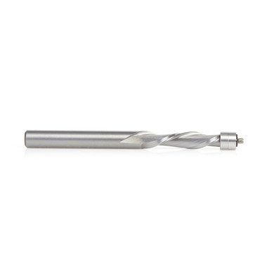 Amana Tool 46297 Solid Carbide UltraTrim Spiral Trim 1/4 D x 1 CH x 1/4 SHK x 3 Inch Long w/ Double BB Down-Cut Router Bit