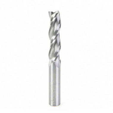 Amana Tool 46118 CNC Solid Carbide Spiral Plunge 1/2 D x 2 CH x 1/2 SHK x 4 Inch Long Up-Cut, 3-Flute Router Bit