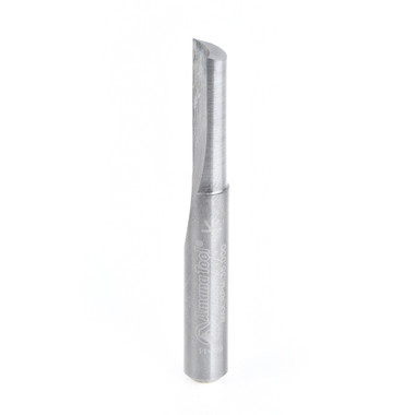 Amana Tool 43508 Fresa de metal duro de un solo filo en O, para corte de plástico 1/4 D x 3/4 CH x 1/4 SHK x 2 pulgadas de largo