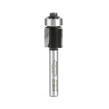 Timberline 190-22 Carbide Tipped Flush Trim 1/2 D x 1/2 CH x 1/4 SHK x 2-1/4 Inch Long Router Bit w/ Lower Ball Bearing