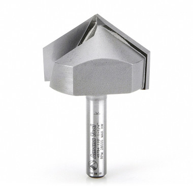 Amana Tool 45754 Hartmetall bestückt V-Nut 110 Grad x 1-1/4 D x 7/16 CH x 1/4 Zoll SHK Router Bit