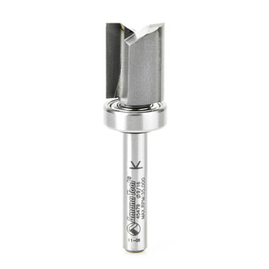 Amana Tool 45479 Carbide Tipped Flush Trim Plunge Template 9/16 D x 3/4 CH x 1/4 Inch SHK w/ Upper Ball Bearing Router Bit