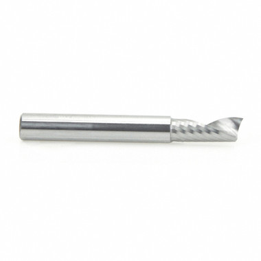 Amana Tool 51402 CNC SC Spiral O Single Flute, Aluminum Cutting 1/4 D x 5/8 CH x 1/4 SHK x 2 Inch Long Up-Cut Router Bit with Mirror Finish