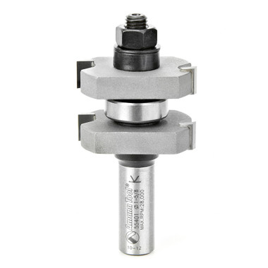 Amana Tool 55401 Hartmetall bestückt Nut & Feder 3/8 Kerbe x 1-5/8 D x 1-1/8 CH x 1/2 Zoll SHK mit unterem BB Router Bit Montage für 3/4 bis1-1/8 Material