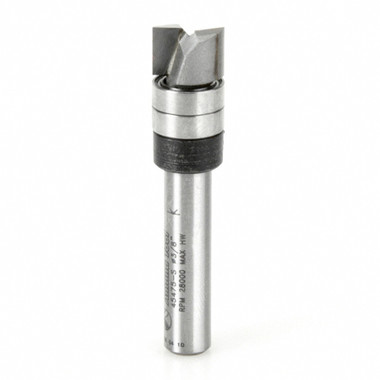 Amana Tool 45475-S Carbide Tipped Dado Clean Out 3/8 D x 1/4 CH x 1/4 Inch SHK w/ Upper Ball Bearing Router Bit