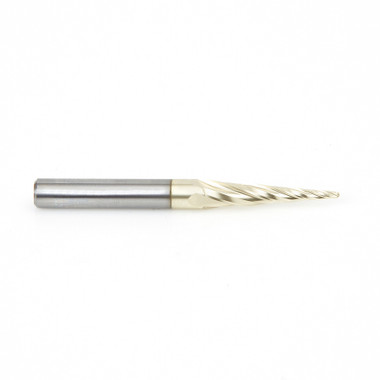 m Tapered Ball Nose CNC Router Bit - Amana Tool 46282, ZrN Coated