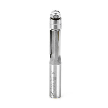 Amana Tool 47118-2 Hartmetall bestückt Flush Trim 1/2 D x 1 Zoll CH x 1/2 SHK w/ Lower Ball Bearing 3-Flute Extra-Long Router Bit