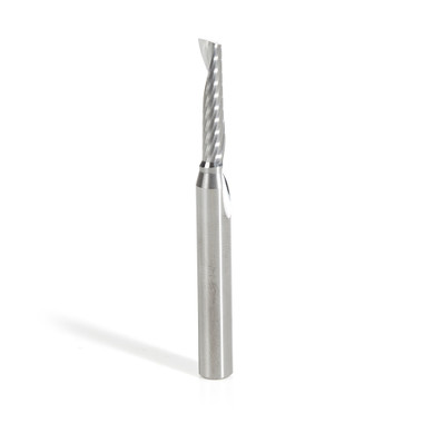 Amana Tool 51442 CNC SC Spiral O Single Flute, Corte de Plástico 3/16 D x 7/8 CH x 1/4 SHK x 2-1/2 Pulgadas de Largo Fresa de Corte Ascendente con Acabado Espejo