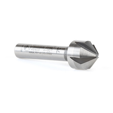 Amana Tool 46468 CNC Carbure Solide 90 Degree Angle x 1/2 D x 5mm CH x 1/4 SHK x 1-9/16 Inch Long, 5 Flute Countersink and Chamfer Router Bit (Fraise à chanfreiner et à fraiser)