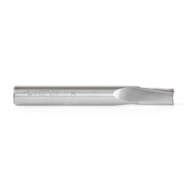 Amana Tool 51632 Fresa espiral de carburo sólido de 3/8 de diámetro x 5/8 de altura de corte x 3/8 de vástago x 3 pulgadas de longitud de corte ascendente, deja un acabado superficial extra alto