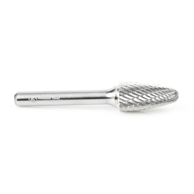 Amana Tool BURS-144 Tree Shape SC Head 1/2 D x 1 CH x 1/4 SHK x 2-3/4 Inch Long Double Cut SF Burr Bit