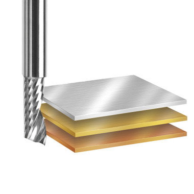 Amana Tool 51490 Metrische SC Spiral O Single Flute, Aluminium schneiden 3 D x 8 CH x 6 SHK x 63mm lang Up-Cut Router Bit mit Mirror Finish