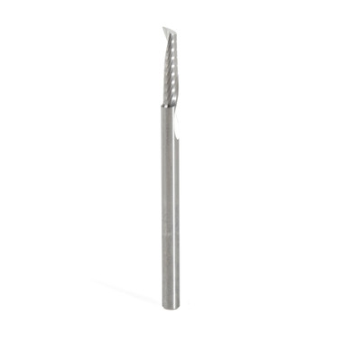 Amana Tool 51459 CNC SC Spiral O Single Flute, Corte de Aluminio 1/8 D x 1/2 CH x 1/8 SHK Fresa de 2 Pulgadas de Longitud con Acabado Espejo