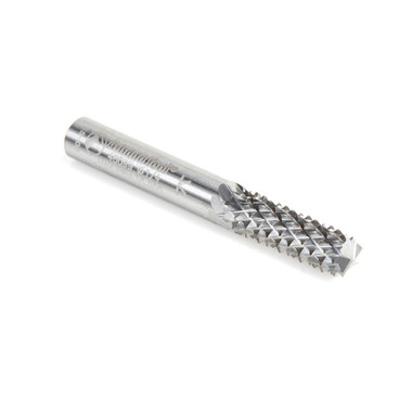 Amana Tool 46099 Punta de fresa con patrón de diamante, corte compuesto 1/4 de diámetro x 3/4 de altura de corte x 1/4 de vástago x 2 pulgadas de longitud Fresa ultra fina para fresadora