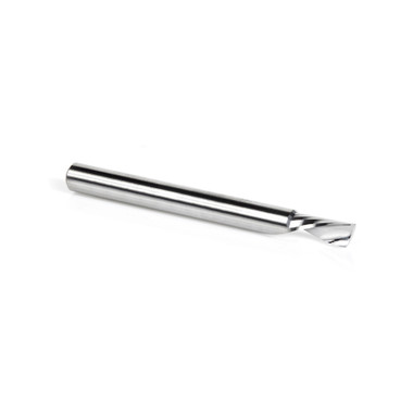Amana Tool 51518 CNC SC Spiral O Single Flute, Corte de Plástico 3/16 D x 3/8 CH x 3/16 SHK x 2 Inch Long Down-Cut Router Bit with Mirror Finish