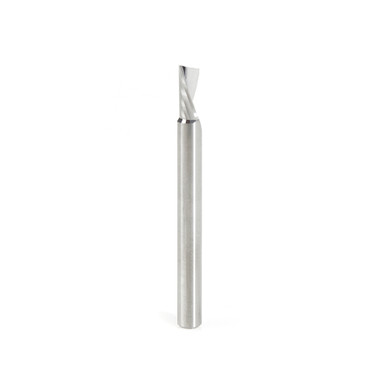 Amana Tool 51518 CNC SC Spiral O Single Flute, Corte de Plástico 3/16 D x 3/8 CH x 3/16 SHK x 2 Inch Long Down-Cut Router Bit with Mirror Finish