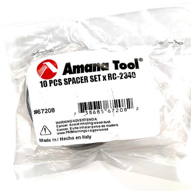Amana Tool 67208 10 Piece Spacer Set 50mm Overall D x 20.1mm Inner D for RC-2340