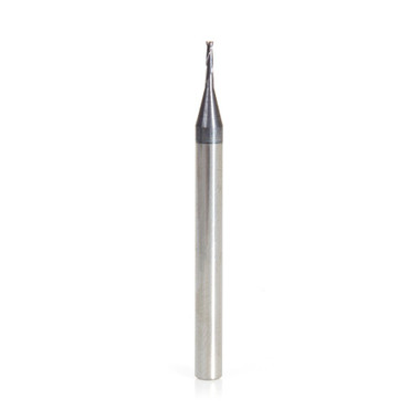 Amana Tool 51665 Mini SC Spiral for Steel, Stainless Steel & Composites, AlTiN Coated 0.035 D x 0.105 CH x 1/8 SHK x 1-1/2 Inch Long Up-Cut 2-Flute Square End Router Bit/End Mill