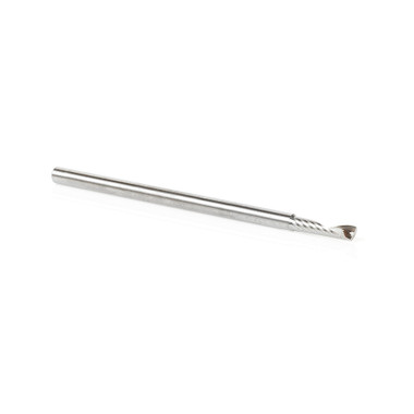 Amana Tool 51491 Broca para fresadora CNC de corte ascendente métrica SC espiral O de un solo filo, corte de plástico 3 D x 12 CH x 3 SHK x 64mm de largo con acabado de espejo
