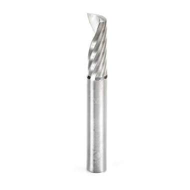 Amana Tool 51514 CNC SC Spiral O Single Flute, Plastic Cutting 3/8 D x 1-1/8 CH x 3/8 SHK x 3 Inch Long Down-Cut Router Bit with Mirror Finish