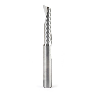 Amana Tool 51427 CNC SC Spiral O Single Flute, Plastic Cutting 3/8 D x 1-5/8 CH x 3/8 SHK x 3-1/2 Inch Long Up-Cut Router Bit with Mirror Finish