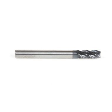 Amana Tool 51605 Solid Carbide Spiral CNC Variable Helix for Stainless Steel, Steel, Titanium, Cast Iron, and Cermet with AlTiN Coating 4-Flute x 1/4 Dia x 5/8 Cut Height x 1/4 Shank x 2-1/2 Inches Long Up-Cut CNC Corner Radius Bottom End Mill