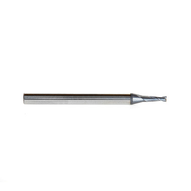 Amana Tool 51679 Mini SC Spiral para acero, acero inoxidable y materiales compuestos, revestida de AlTiN 0,060 D x 0,360 CH x 1/8 SHK x 1-1/2 pulgadas de longitud Fresa de punta cuadrada de 2 filos de corte ascendente/Fresa de mango