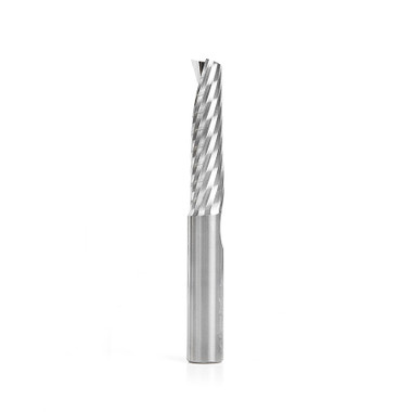 Amana Tool 51648 CNC SC Spiral O Single Flute, Corte de Plástico 1/2 D x 2 CH x 1/2 SHK x 4 Pulgadas de Largo Fresa para Fresar con Acabado Espejo